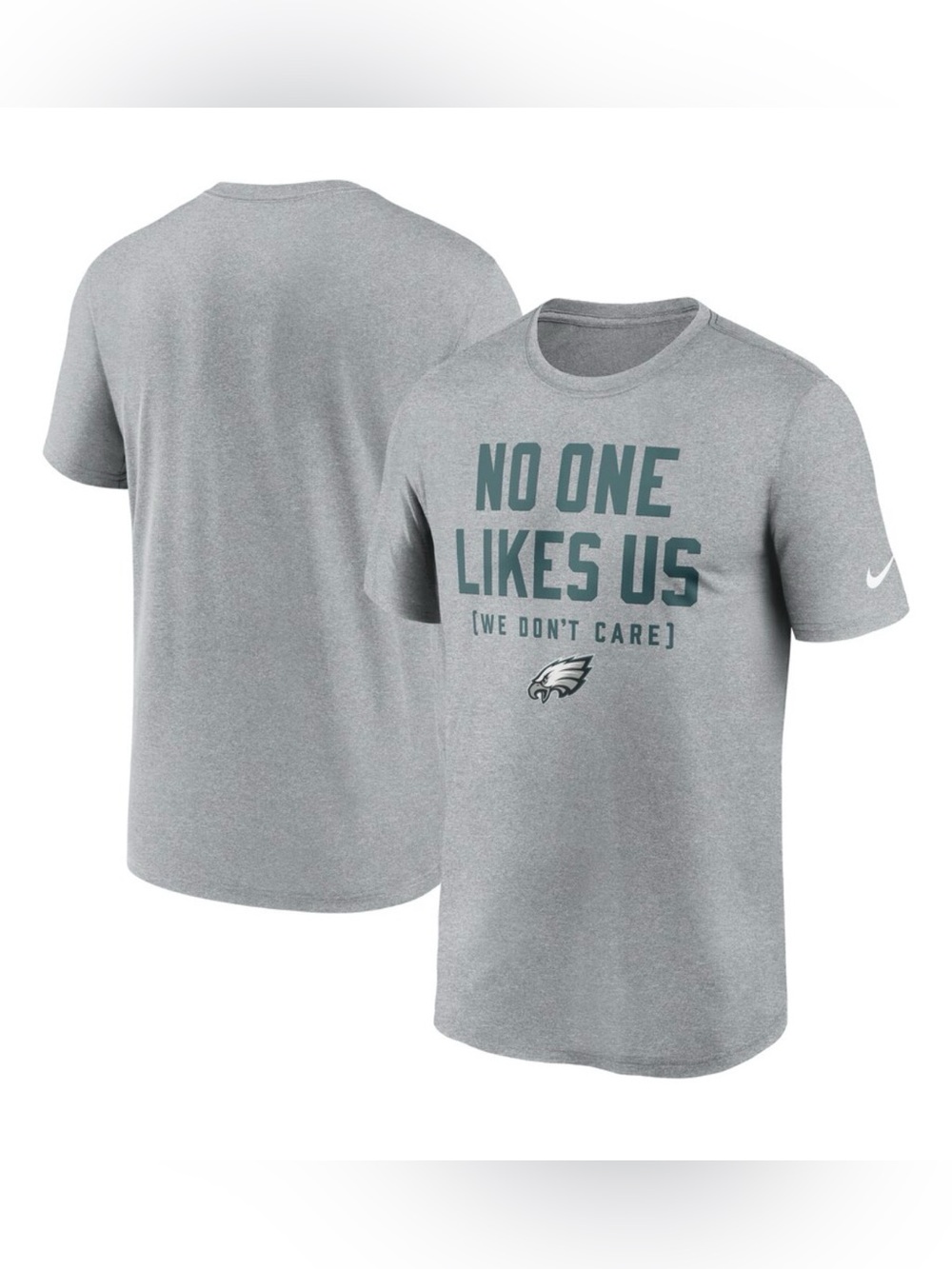 Nike Philadelphia Eagles Football Jason Kelce Quote Gray Dri Fit T Shirt Men 2XL